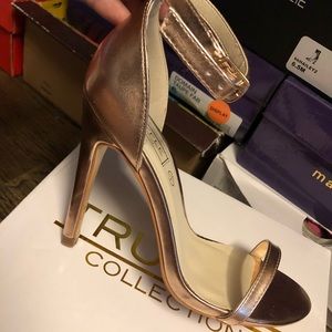 Rose gold strappy sandal